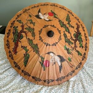 Elegant Thai Umbrella with Crane Design